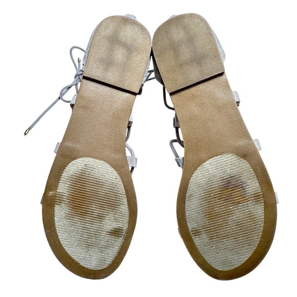 Madden Girl Sofun Lace-Up Gladiator Faux Raffia PomPom Tassel Sandals size 8.5 - Picture 11 of 14